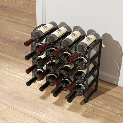 Nancy's Reguengo Wijnrek - Flessenrek - Zwart - Staal - ± 40 x 15 x 40 cm