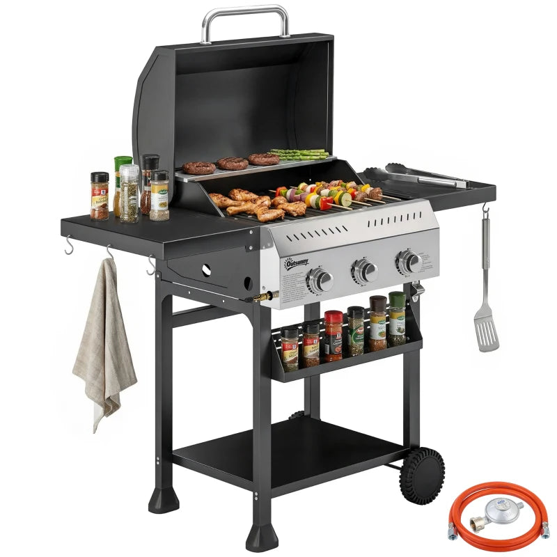 Nancy's Sefro Gasbarbecue - BBQ - Ruim grilloppervlak - Geïntegreerde thermometer - Zwart