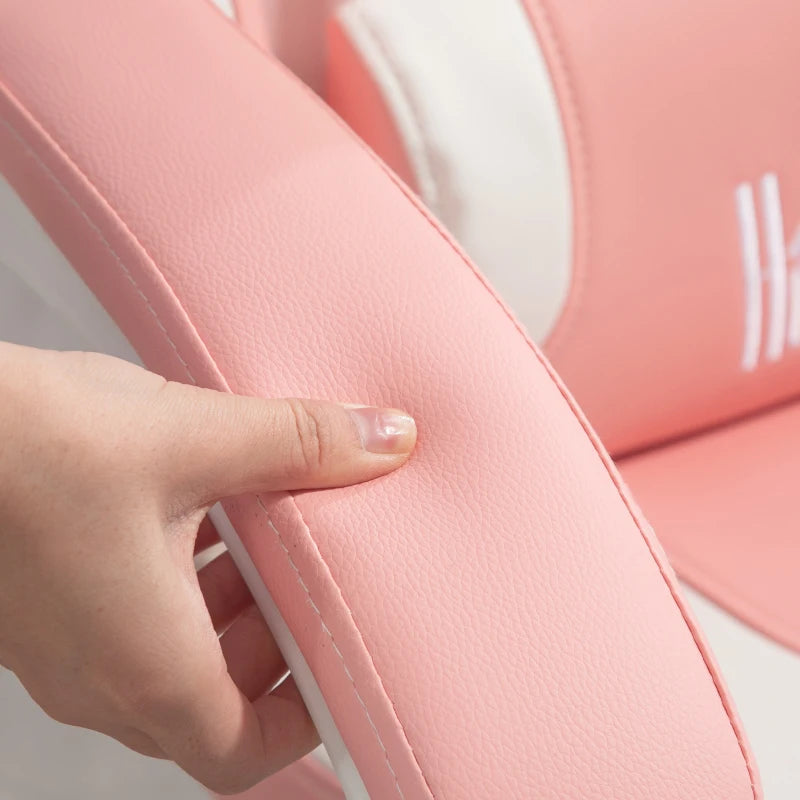 Nancy's Panni Gamestoel - Gaming Stoel - Bureaustoel - Kattenstijl - Roze / Wit - Kunstleer