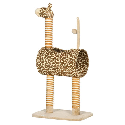 Nancy's Tortora Kattenboom - Klimboom voor katten - Krabpaal in Giraffeontwerp - Beige - ± 50 x 35 x 100 cm