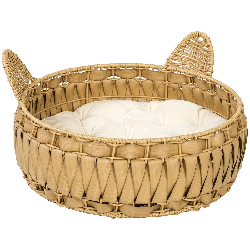 Nancy's Tarquinia Kattenmand - Kattenbed - Afneembaar kussen - Rotan - 50 x 50 x 25 cm