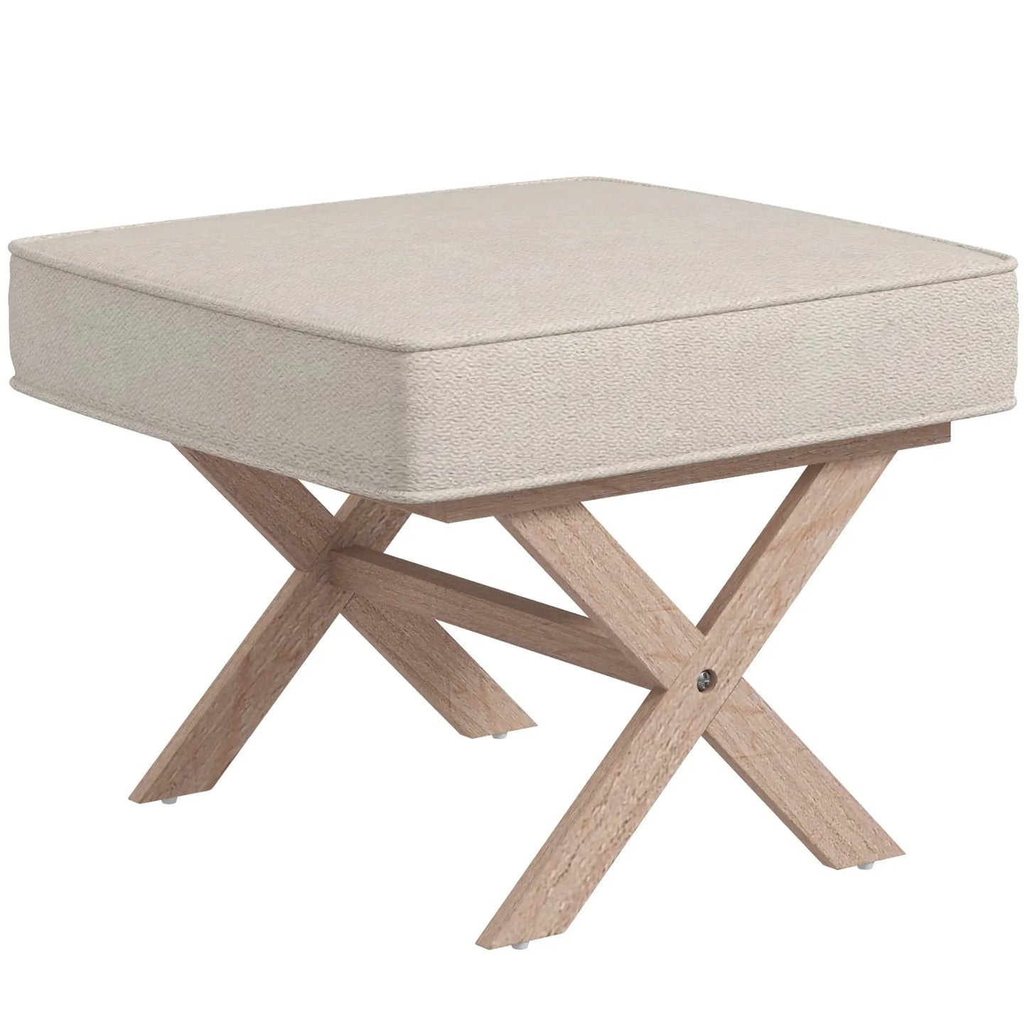 Nancy's Paio Hocker - Kruk - Poef - Beige - Imitatielinnen