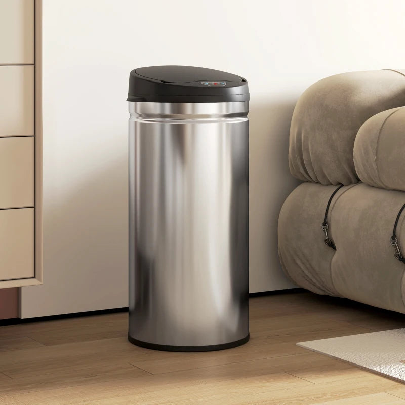 Nancy's Moie Sensor Prullenbak - Sensor Afvalbak - Automatische Prullenbak - Zilver/ Zwart - 42 Liter