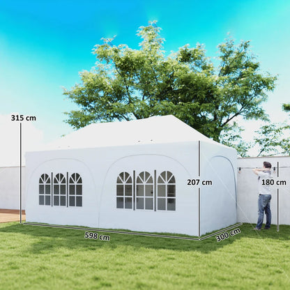 Nancy's Polinago Party tent - Paviljoen - Opvouwbaar - Lichtgrijs / Wit - ± 600 x 30B x 315 cm