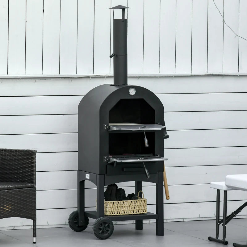 Nancy's Courel Barbecue - BBQ - Grill - Pizzaoven - Multifunctioneel - Houtskool - Staal - Zwart