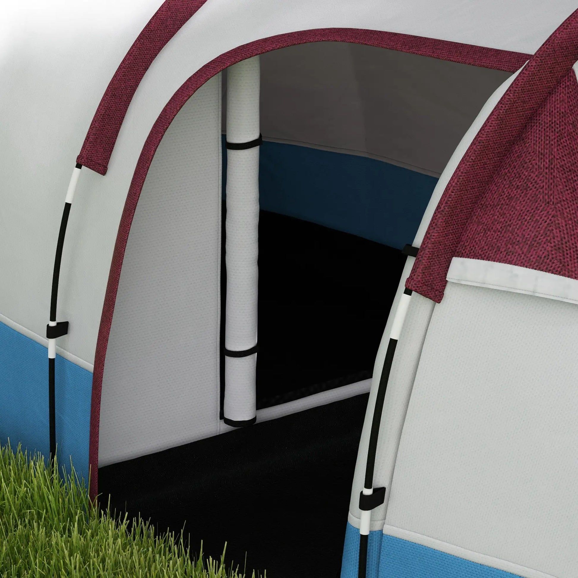 Nancy's Campodenno Kampeertent - Camping Tent - 2 aparte ruimtes - 2-4 Personen - Rood / Blauw / Wit - 420 x 200 x 150 cm