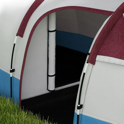 Nancy's Campodenno Kampeertent - Camping Tent - 2 aparte ruimtes - 2-4 Personen - Rood / Blauw / Wit - 420 x 200 x 150 cm