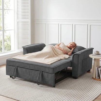 Nancy's Spresiano Slaapbank - Ligbank - Logeerbed - Grijs / Zwart - Chenille Look
