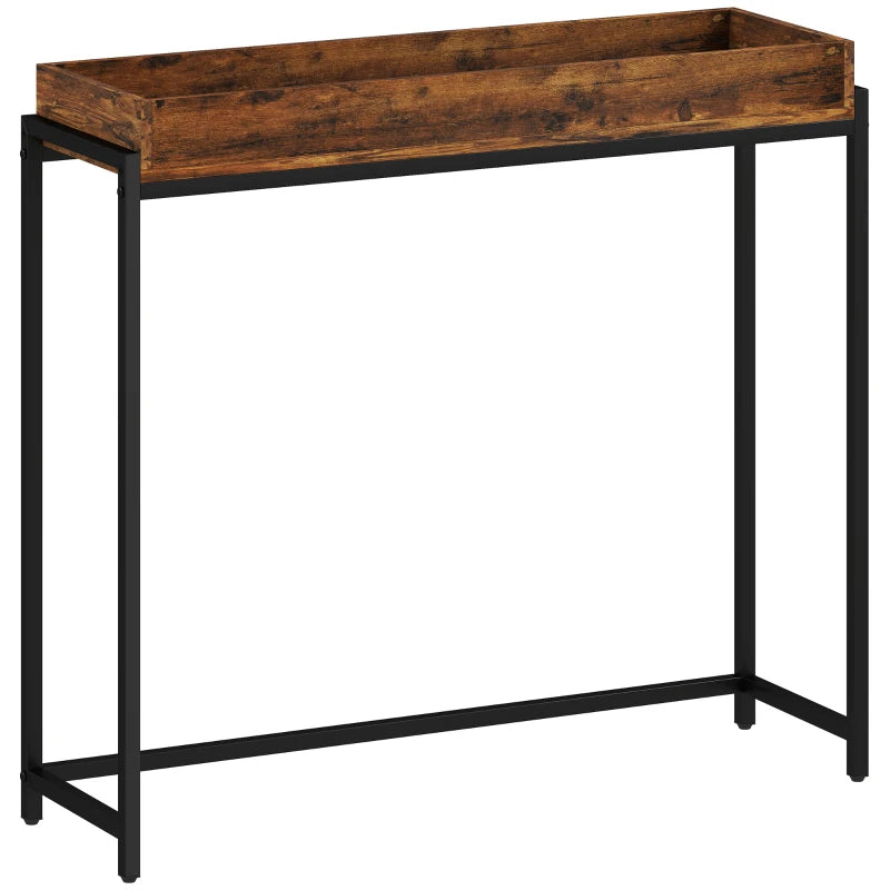 Nancy's Patti Sidetable - Consoletafel - Bijzettafel - Bruin / Zwart - ± 100 x 30 x 90 cm