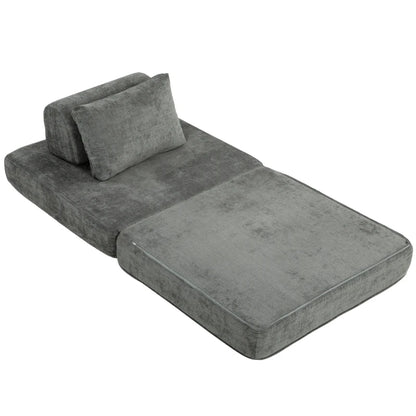 Nancy's Stanghella Slaapbank - Slaapstoel - Logeerbed - Grijs - Chenille