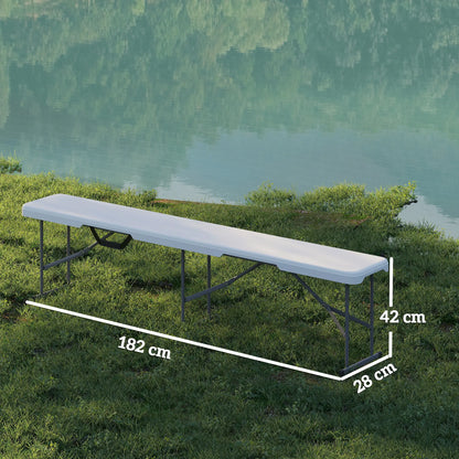 Nancy's Corsanico Campingbanken - Picknickbanken - Set van 2 - Opvouwbaar - Wit - ± 180 x 30 x 40 cm