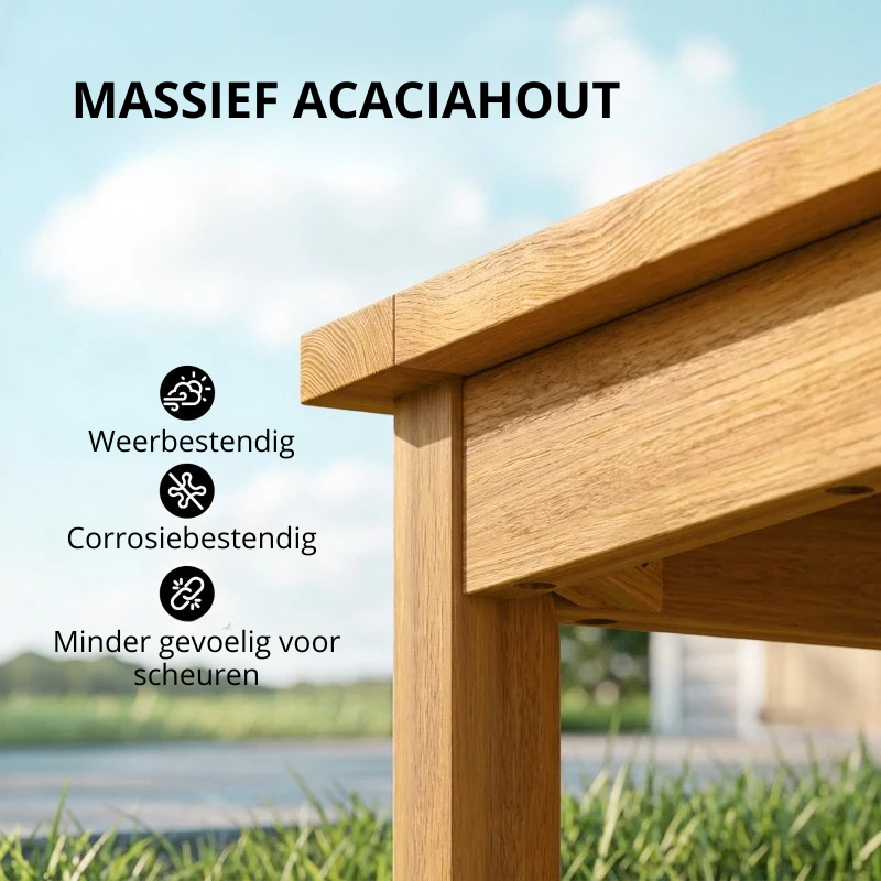 Nancy's Sellano Balkontafel - Tuintafel - Bijzettafel voor buiten - Acaciahout - ± 50 x 50 x 45 cm