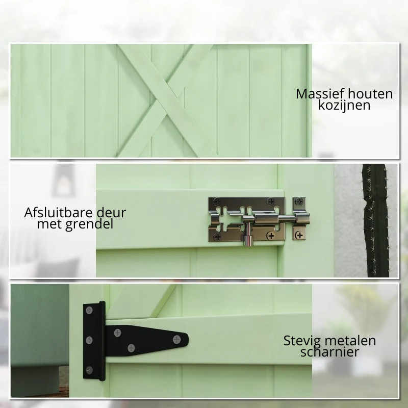 Nancy's Sacrofano Tuinkast - Tuinschuur - Buitenkast - Opbergkast voor buiten - Groen - Dennenhout - ± 75 x 55 x 115 cm