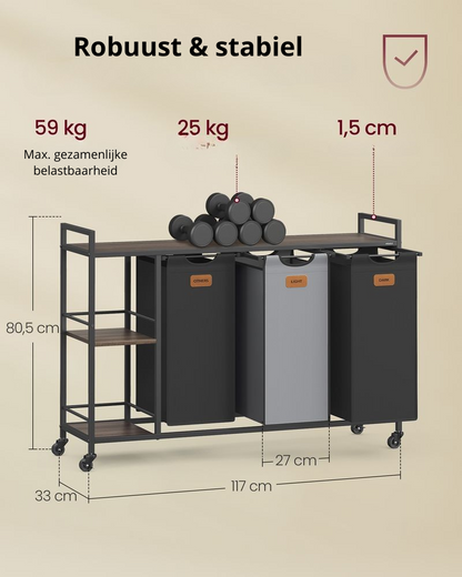 Nancy's Quadrazais Wasmand - Wassorteerder - Wasbox - Meerkleurig - 150 Liter