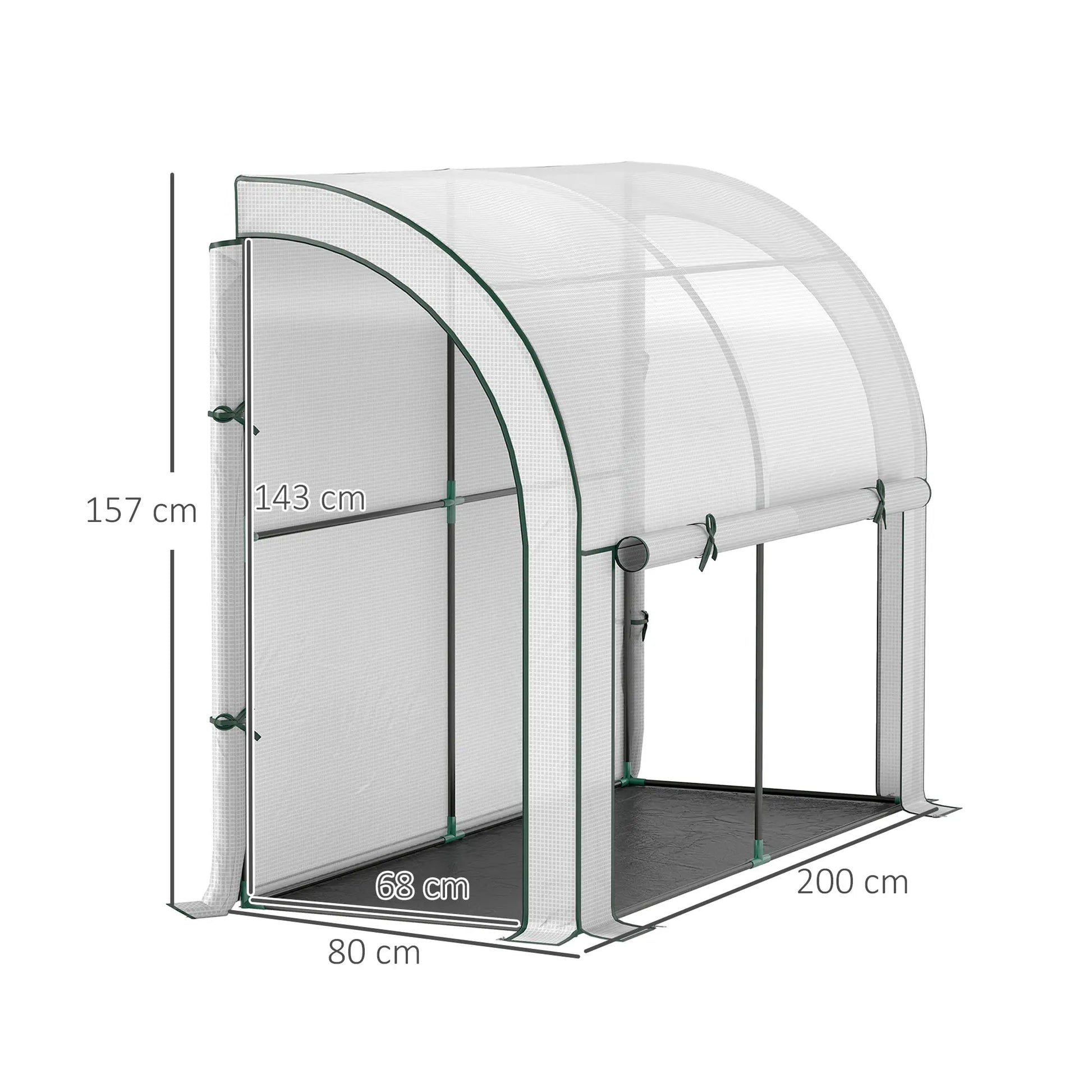 Nancy's Corval Muurkas - Tuinkas - Plantenkas - Kweekkas - Wit - ± 200 x 80 x 160 cm