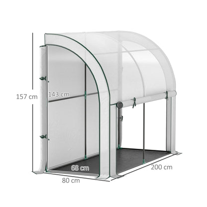 Nancy's Corval Muurkas - Tuinkas - Plantenkas - Kweekkas - Wit - ± 200 x 80 x 160 cm