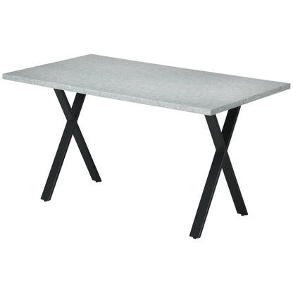 Nancy's Calvos Eettafel - Keukentafel - Tafel - Grijs / Zwart - MDF / Staal - 140 x 80 x 76 cm