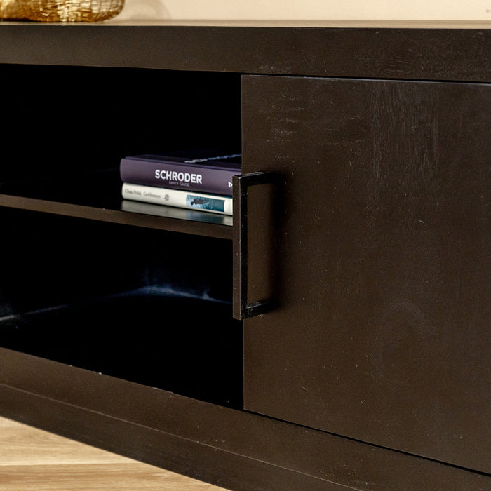 Nancy's Alcafache TV Meubel - TV Kast - Mangohout - Zwart - ± 40 x 150 x 50 cm