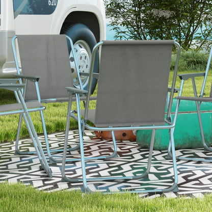 Nancy's Glampy Campingstoelen - Strandstoelen - Tuinstoelen - Opvouwbare stoelen - Set van 4 - Grijs