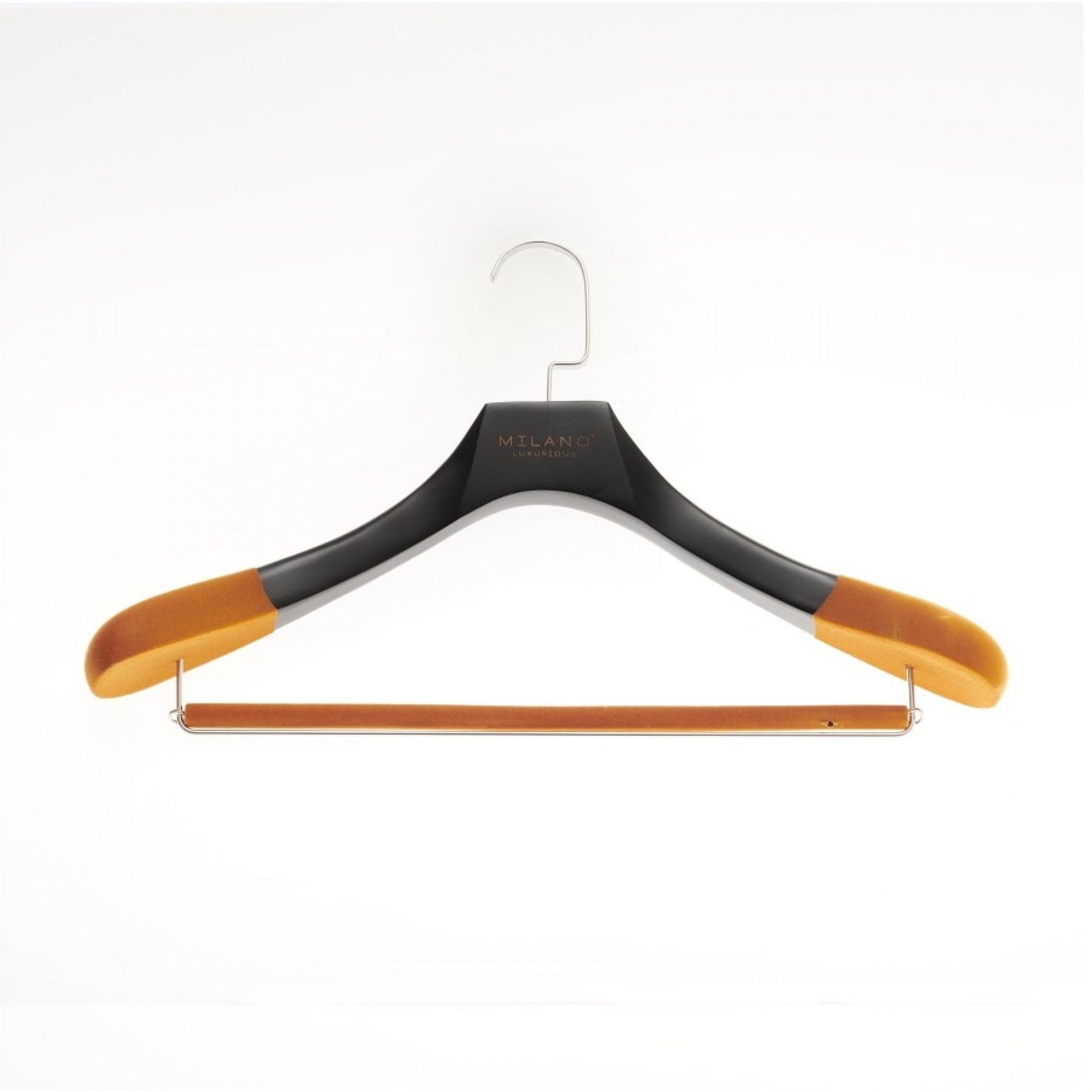 Milano Luxurious Chique oranje velvet kledinghanger met broeklat en chrome haak