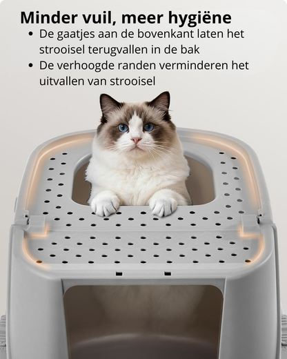 Nancy's Piadena Kattenbak - Katten Toilet - Katten WC - Grijs - ± 55 x 45 x 40 cm