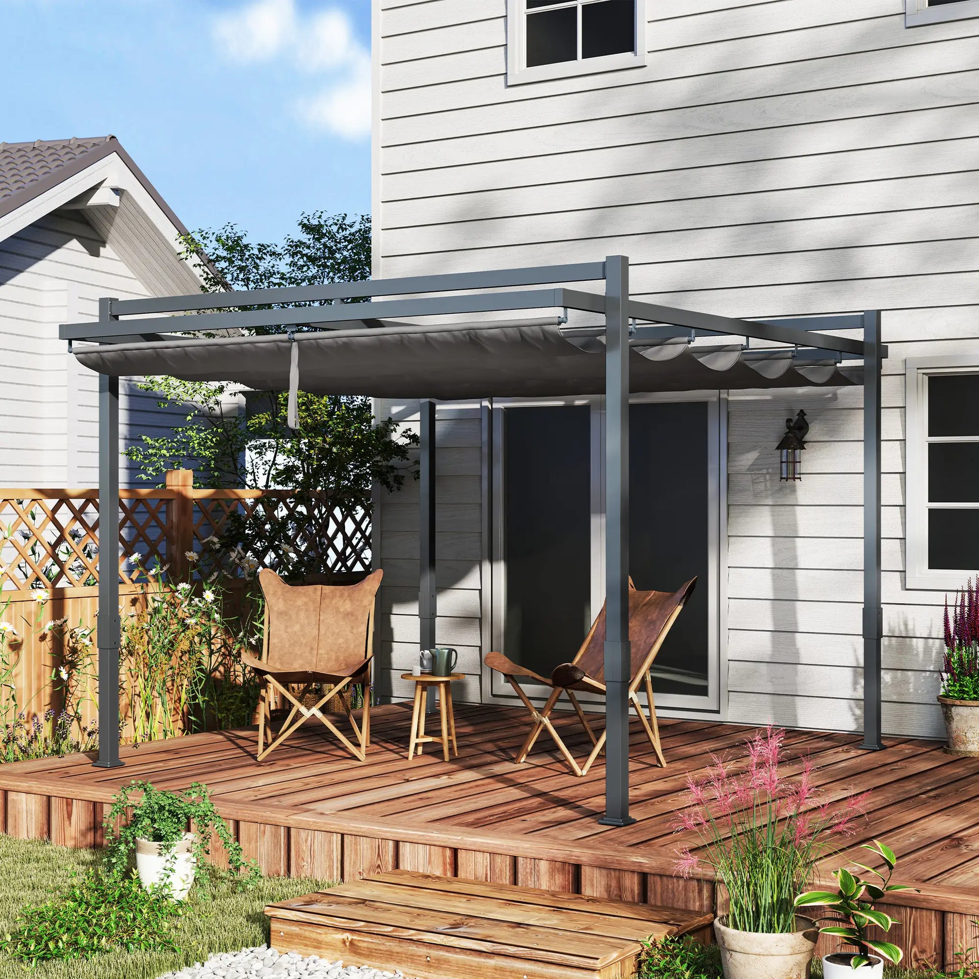 Nancy's Conversano Pergola - Terras overkapping - Grijs - ± 360 x 320 x 245 cm