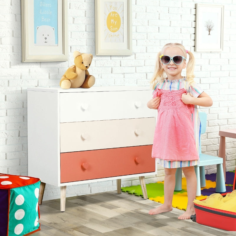 Armoire de chambre d'enfant Nancy's Filey avec 3 tiroirs, armoire pour enfants, commode, espace de rangement, bois de pin