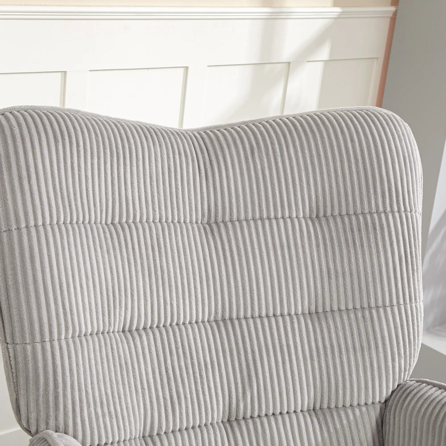 Nancy's Alvendre Schommelstoel - Loungestoel - Relaxstoel - Grijs - Ribfluweel