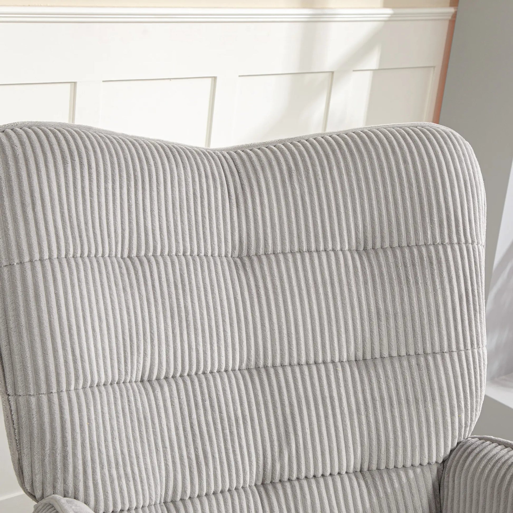 Nancy's Alvendre Schommelstoel - Loungestoel - Relaxstoel - Grijs - Ribfluweel