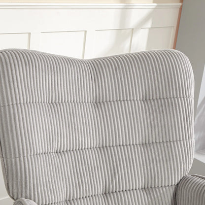 Nancy's Alvendre Schommelstoel - Loungestoel - Relaxstoel - Grijs - Ribfluweel