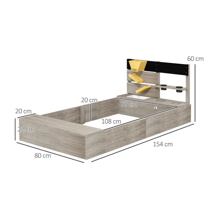 Bac à sable Triana de Nancy pour enfants - Avec élément de cuisine - Bois de pin - ± 155 x 80 x 60 cm