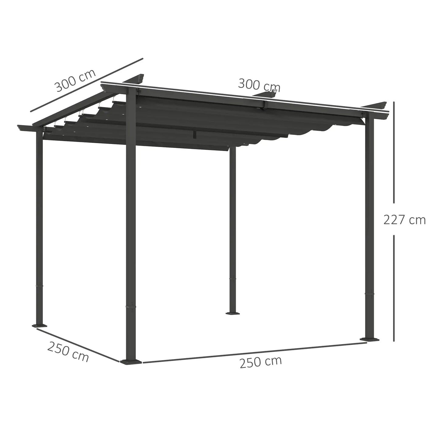 Nancy's Calcara Pergola - Paviljoen - Terras Overkapping - Grijs - ± 300 x 300 x 230 cm