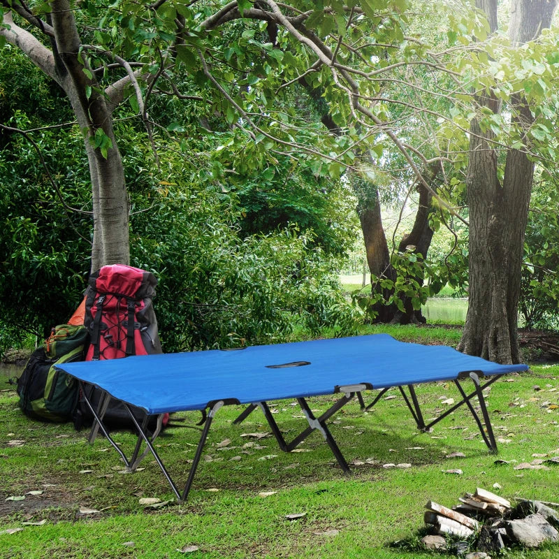 Nancy's Zarautz Camping Bed - Camp Bed - Stretcher - Blue - ± 195 x 125 x 40 cm