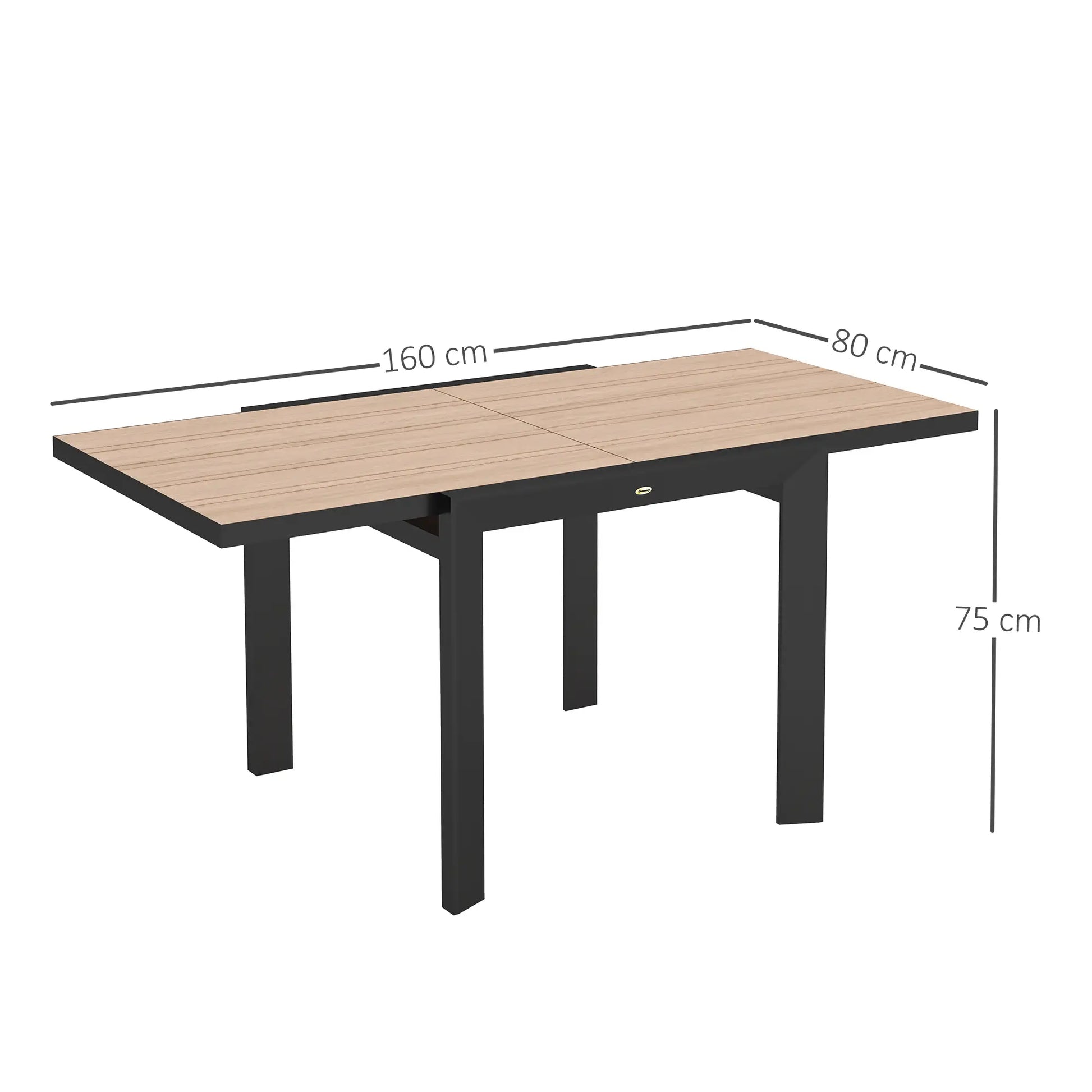 Nancy's Cornaredo Tuintafel - Terrastafel - Eettafel voor Buiten - Uitschuifbaar - Hout / Grijs - ± 80/160 x 80 x 75 cm