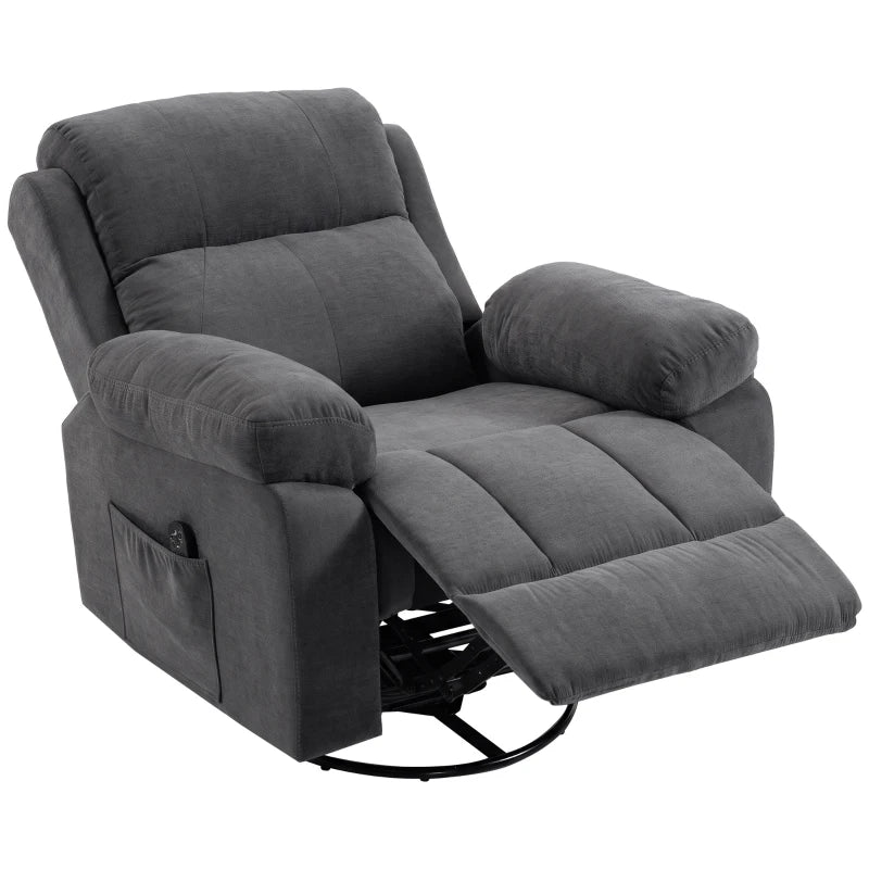 Nancy's Valmontone Massagestoel - Massagefauteuil - Relaxfauteuil - Trilmassage & Warmte - Volledig Verstelbaar - Grijs - Chenille