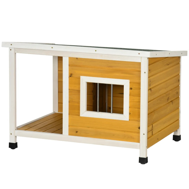 Nancy's Sorbolo Hondenhok - Hondenverblijf voor buiten - Veranda - Dennenhout - ± 85 x 60 x 60 cm