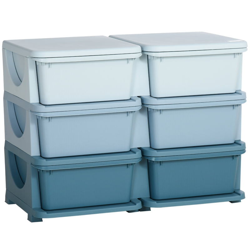 Nancy's Princes Opbergkast voor Kinderen - Speelgoed Organizer - Ladekast - Blauw - ± 75 x 40 x 55 cm