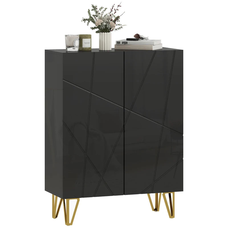 Nancy's Montecchio Schoenenkast - Opbergkast voor Schoenen - Schoenenrek - Zwart - ± 70 x 30 x 95 cm