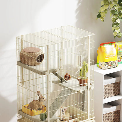 Nancy's Foza Knaagdierkooi - Hamsterkooi - Beige - ± 70 x 45 x 120 cm