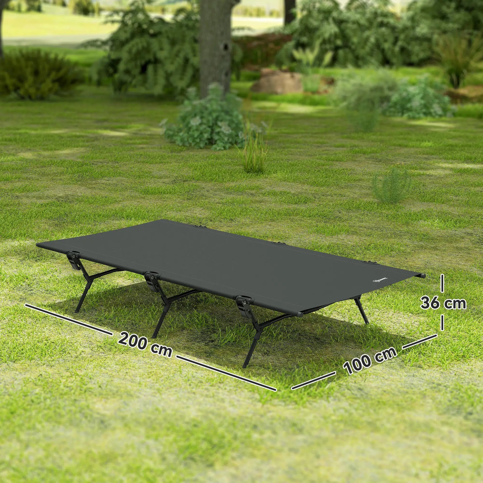 Nancy's Force Stretcher - Campingbed - Zwart - ± 200 x 100 x 35 cm