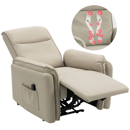 Nancy's Oyace Massagestoel - Relaxfauteuil - 3D Kneedmassage - Elektrisch verstelbaar - Beige - Kunstleer