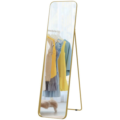 Nancy's Lisio Staande Spiegel - Kledingspiegel - Passpiegel - Goud - 40 x 160 cm