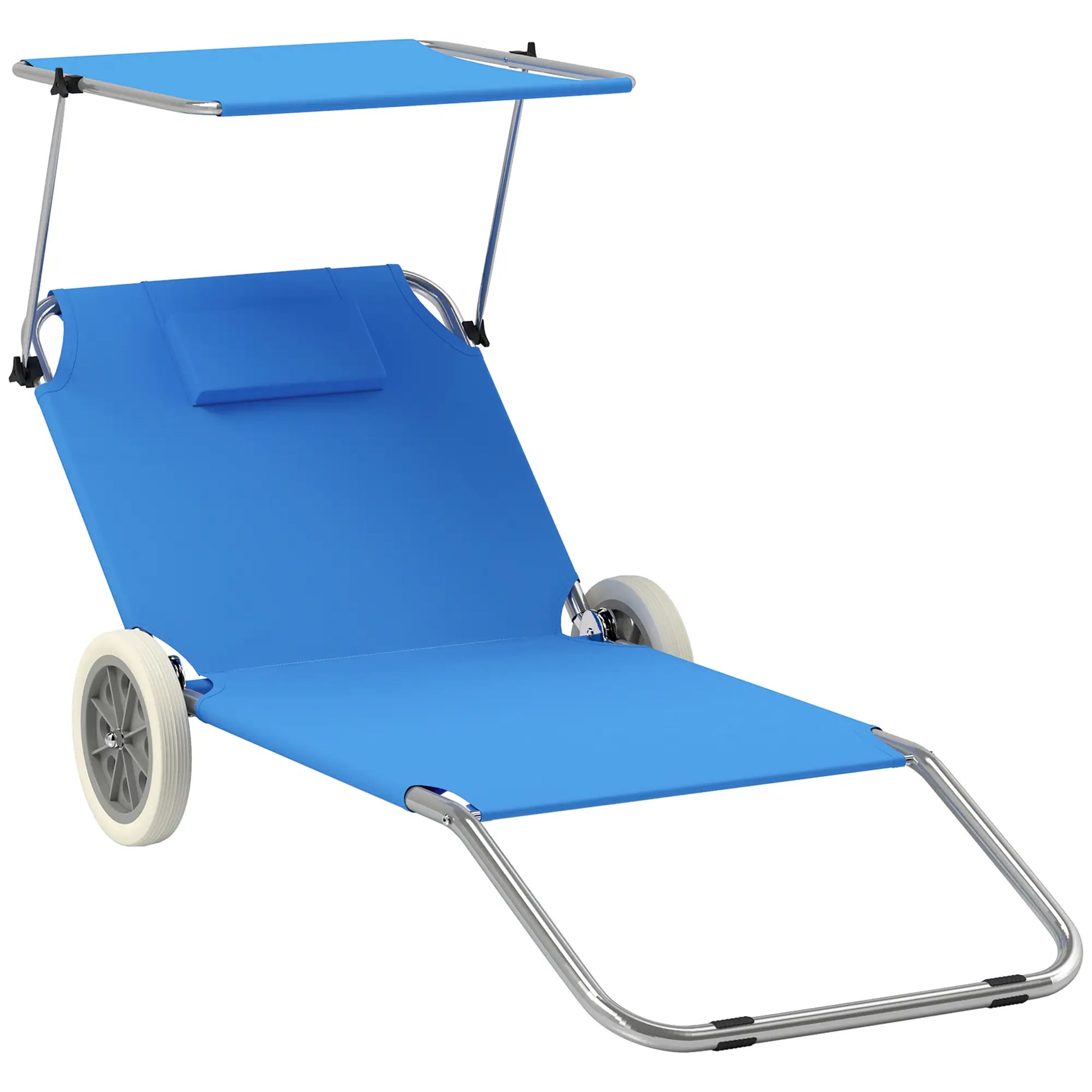 Nancy's Cremolino Strandligstoelen - Strandstoelen - Campingstoelen - Set van 2 - Blauw