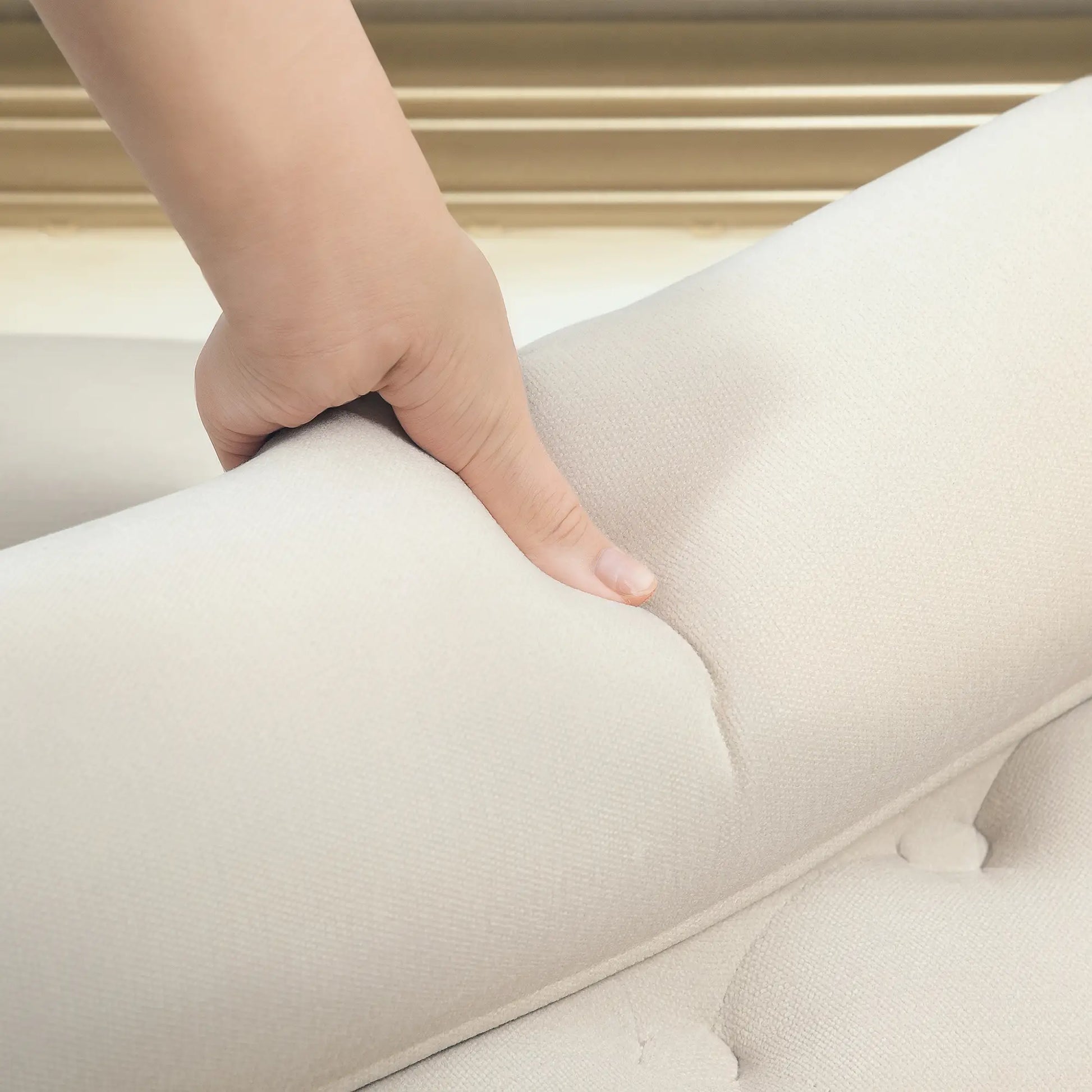 Nancy's Feteiras Bankje - Gangbankje - Zitbankje - Beige - Chenille - ± 1150 x 45 x 60 cm