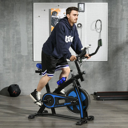 Nancy's Avolasca Hometrainer - Fietstrainer - Met Hartslagmonitor - Verstelbaar - Praktische Wielen - Blauw