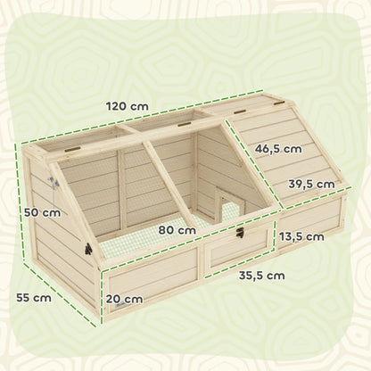 Nancy's Nibbiano Schilpaddenhuis - Schilpaddenverblijf - Schildpadhuis - Dennenhout - 120L x 55B x 20/50H cm