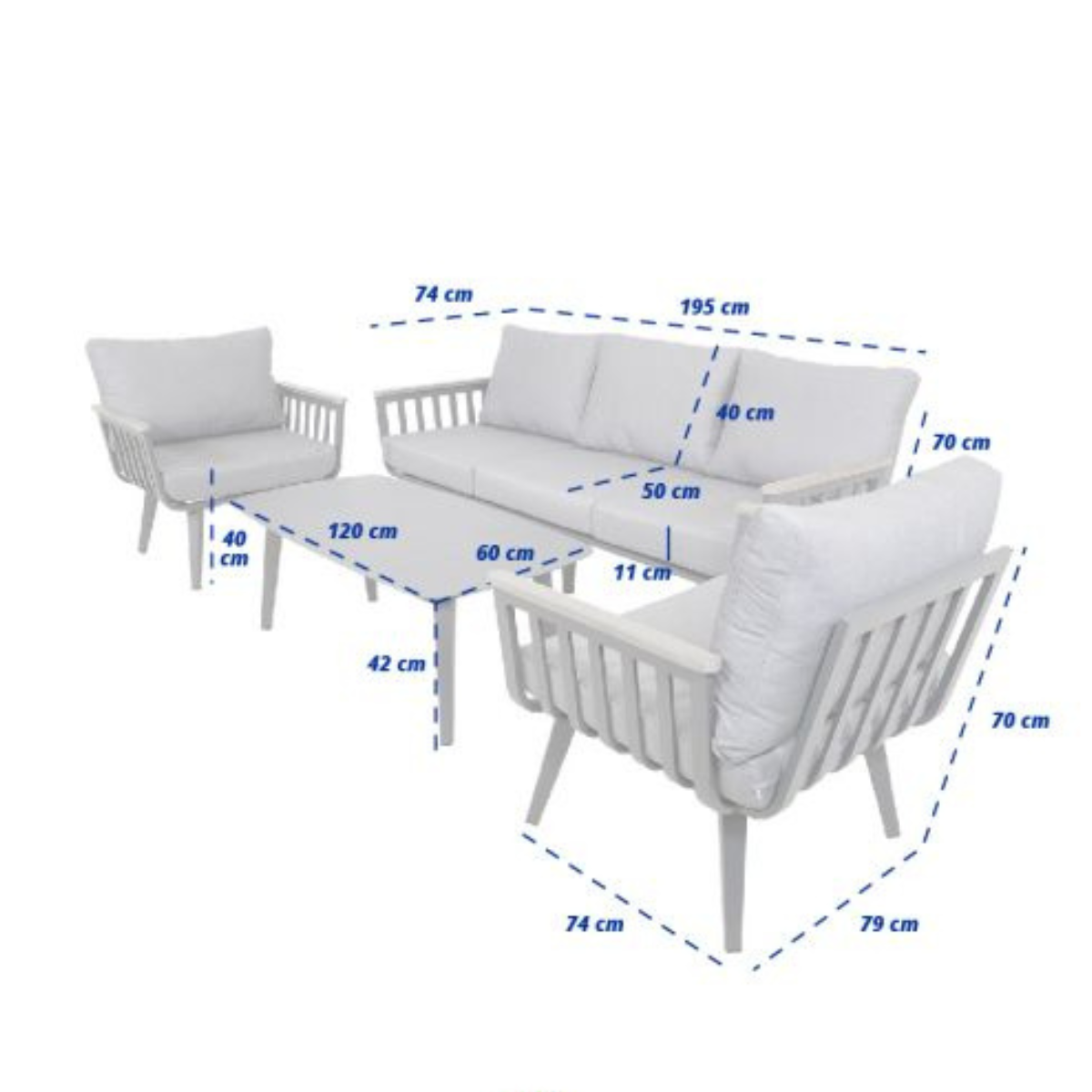 Nancy's Sanny Loungeset - 4-delige Tuin Set - Loungebank - Lounge Set