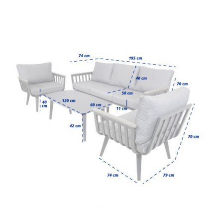 Nancy's Sanny Loungeset - 4-delige Tuin Set - Loungebank -  Lounge Set