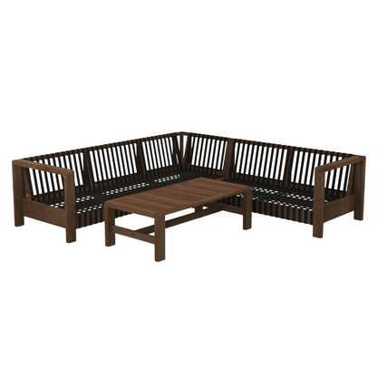 Nancy's Zambra Hoek Lounge Set - Tuinset - Loungeset - Acaciahout - Wit