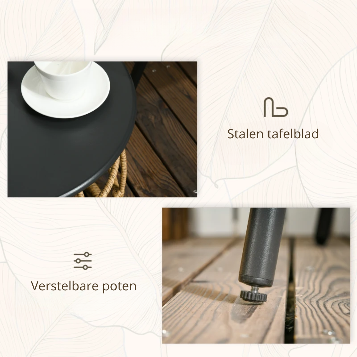 Nancy's Pina Loungeset - Tuinset - Bistroset- 3-delige set